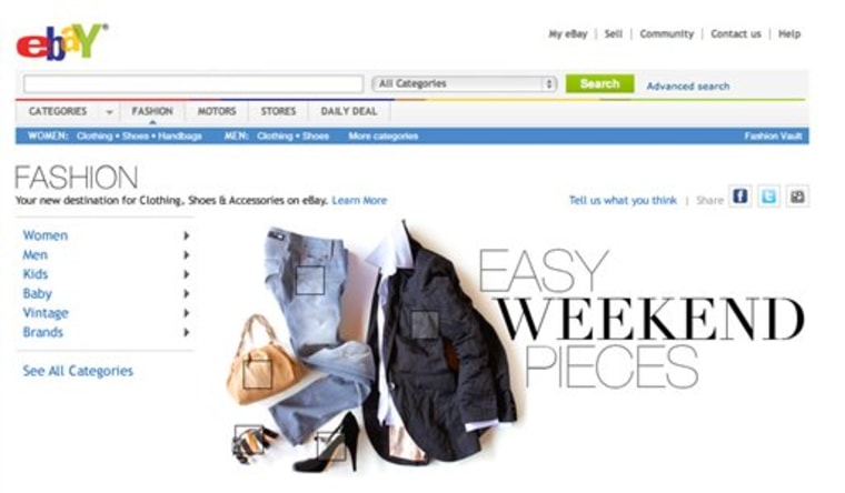 EBay's new fashion destination for clothing, shoes and accessories.